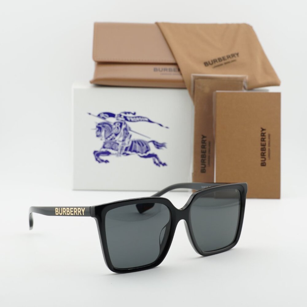 Burberry BE4411D 300187 Square Sunglasses - Black/Grey - Picture 1 of 11